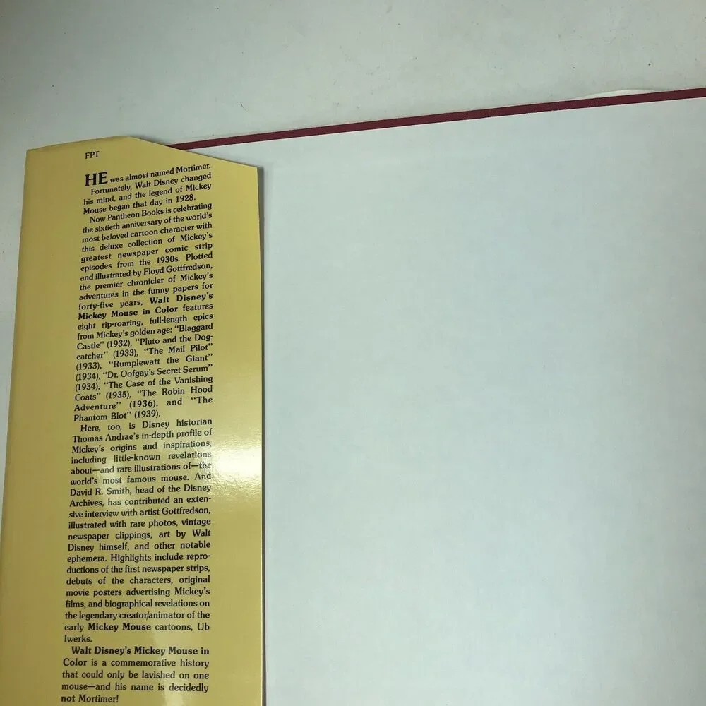 Walt Disney's Mickey Mouse in Color Gottfredson 1988 HC‎ First Edition Vintage B
